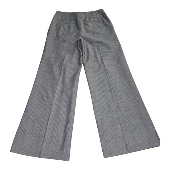 Loft Women's Gray Houndstooth Plaid Wool Wide Leg Pants Size 12 New - Picture 4 of 10